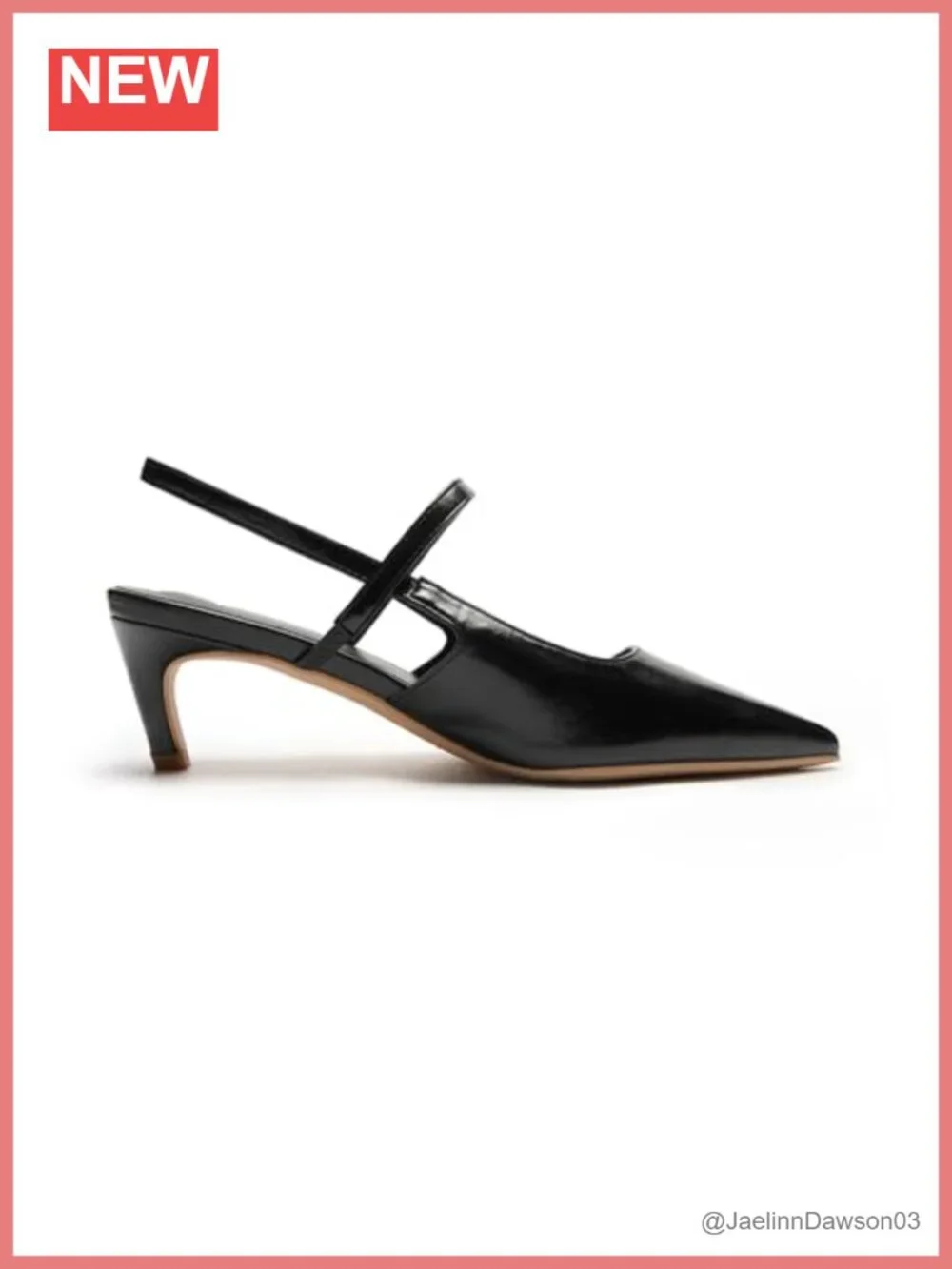 Pointed Toe Kitten Heel Slingback Pumps Low Heel 2.56